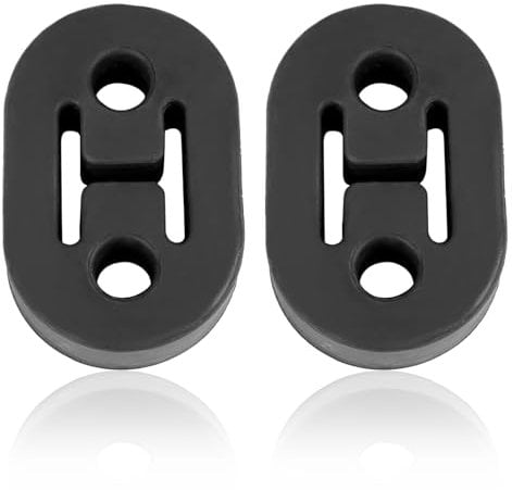 2 Pcs Universal Car Exhaust Mount, 2 Hole Exhaust Hanger, Black Generic Car Exhaust, Shock Absorbent Mount Bracket, High Density Rubber Exhaust Pipe Hanger for the Cars Silencer of Most Cars,Truck,Van
