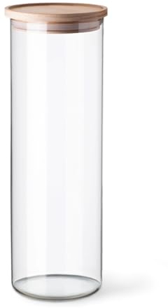 Vorratsglas mit Holzdeckel, Fassungsvermögen 1,8 l, Maße 96/290 mm, Borosilikatglas, sehr hohe Festigkeit 5132/LW SIMAX