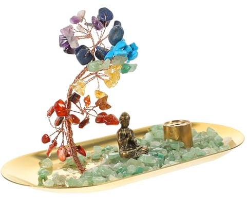AOKWAWALIY Adornos de árbol de Cristal para el Dinero, decoración de Mesa de Comedor, decoración de Mesa, incensario, Soporte para Varillas de Incienso, decoración Vintage, Quemador de Escritorio,