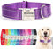 SEOUGEE Personalised Dog Collar with Engraved Metal Buckle, Reflective Nylon Collars for Small Medium Large Dogs with Custom Name Plate Phone Number (Dark Purple, XS:Neck 20-30cm,Width 1.5cm)