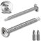 80 Pcs Viti Autofilettanti per Metallo 410 Acciai Inossidabili 4.2x50MM Viti Autoperforanti per Metallo a Testa Larga Bombata Croce Viti Autoforanti Dotato 2 Punte per Trapano (Argento)