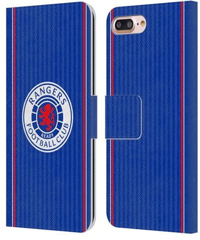 Head Case Designs Officially Licensed Rangers FC Home 2023/24 Kit Leather Wallet Case Compatible With Apple iPhone 7 Plus/iPhone 8 Plus