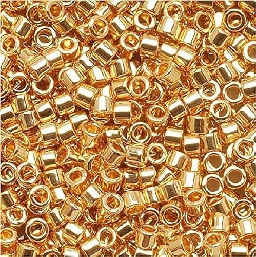 Miyuki DELICA Perles de rocaille en verre japonais, taille 11/0, plaqué or 24 carats # DB0031