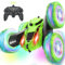 Ferngesteuertes Auto, 90 Min Spielzeit, 2.4Ghz Doppelseitig 360° drehbarer RC Crawler mit Scheinwerfern Radlichtern, 4WD Off Road Drift RC Auto Spielzeug Geschenke für Jungen 6-12 Grün