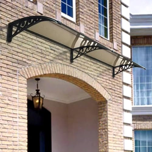 Tür- und Fenstermarkise im modernen Stil, Gebogene Vordertürüberdachung, PC-Veranda-Markisenschutz, Fenster-Regenschutzabdeckung, Terrassenüberdachungen, Markisenfenster, für UV-Wasser- und