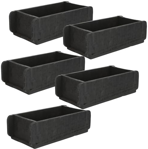 Novaliv 5x Holzkiste Vintage Schwarz 30 x 15 x 10 cm Alte Ziegelform Holz EIN KAMMER Allzweckkiste aus recyceltem Altholz Jede Form EIN Unikat - Geschenkkiste