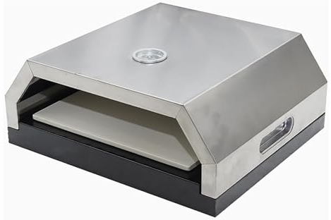 LHQYA 12-Zoll-Pizzaofen, Grill-Pizzaofen Für Den Außenbereich Mit Pizzastein-Thermometer, Isoliertem Verbrühungsschutzgriff/schnelle Wärmeableitung, Für Holzkohle- Oder Gasgrill