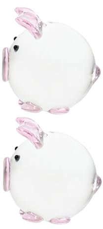 PRETYZOOM 2stücke Kristall Schwein Tier Figur Mini Sammeln Statue Desktop Dekoration Heimdekor Glasornament Glashandwerk Schweinornament Schweindekoration