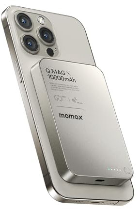 MOMAX Power Bank 10000mAh, Caricatore Portatile, Power Bank Magnetico per iPhone 16 15 14 13 12 Pro Max Samsung Huawei per Magsafe