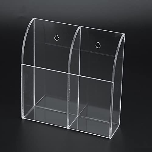 Haofy Acrylic Air Conditioner Remote Control Holder Case Wall Mount, Transparent Acrylic with Highly Polished Edges, Space Saving Design for Phone and Remote Control, Stable Standing