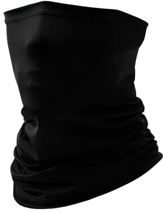Cache-cou Thermique en Polaire pour Hommes et Femmes, Anti-UV Tour de Cou Homme Femme Masque Cache Cou Anti-Solaire Foulard extérieur Bandana, pour Moto,Snowboard et Sports d'Hiver, Noir, 45CM*25CM