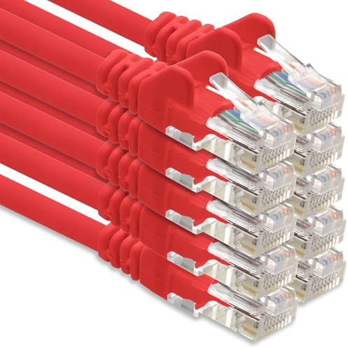 Câble réseau Câble CAT-6 RJ45 10x 1 m - Rouge