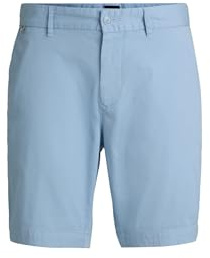 BOSS Herren H-Slice-Shorts1 Slim-Fit Shorts aus elastischem Baumwoll-Twill Hellblau 48