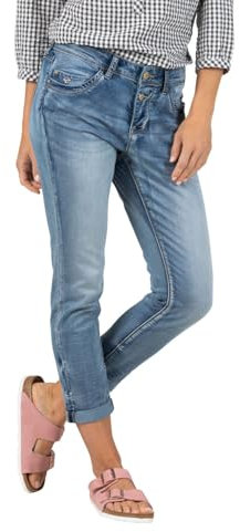 Timezone 7/8 Damen Jeans Slim NALITZ 7/8- Mid Waist - Slim Fit - Blau W25-W33, Größe:W 30, Farbe:3014-3547 Fresh Indigo Wash