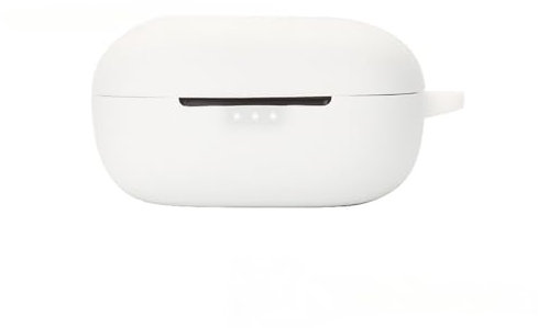 Hülle kompatibel mit EarFun Air Pro 3 Bluetooth Kopfhörer Stoßfeste Schutzhülle mit Bergsteigschnalle - Silikon Schutzhülle Etui Case Cover Schoner Earphone Protector (weiß,1:1)