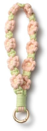 AOKSUNOVA Schlüsselanhänger Makramee Hellrosa Schlüsselbund Blume Schlüsselanhänger Band für Frauen