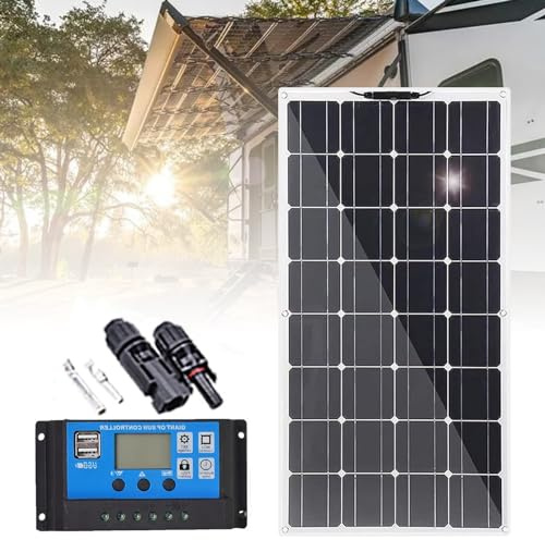 Kit de panel solar flexible de 400 W (12 V) - Controlador de 40 A, módulos solares monocristalinos, para yates fuera de la red, RV, coche, barco, autocaravana, caravana