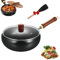 Poêle en fer forgé, non revêtue, poêle à frire forgée à la main, en fonte, 28 cm, idéale pour les températures élevées et une cuisson uniforme