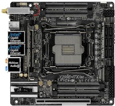 Placa Madre Fit For ASRock X299E-ITX/ac Placa Base LGA 2066 Socket Compatible con procesador Intel Core X-Series CPU X299 Quad Channel DDR4 NVME M.2