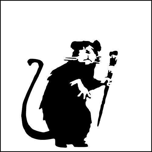 Banksy Ratte Schablone/Farben Bürste Ratte / A4 Blatt Größe (Design 17x19cm) / Wohndeko Kunst Malen Schablone