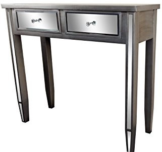 Table Basse en Bois Ardoise et Rose, Hauteur 80 cm x Largeur 90 cm x Profondeur 32 cm.