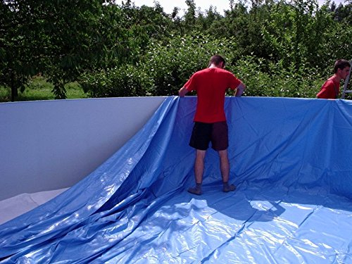 poolfolien.eu Pool Interior pantalla azul Pool pantalla Adecuado para acero pared Piscina con diámetro 350 x 90 cm
