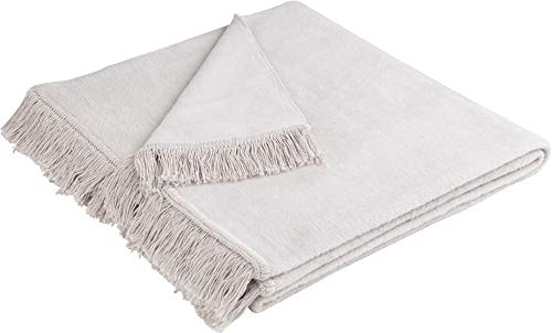 biederlack Sofaschoner Baumwoll-Mischgewebe Silber Größe 50x200cm