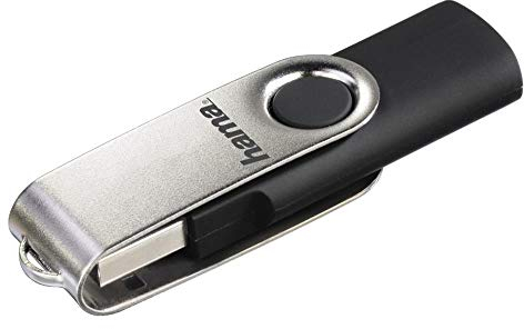 Hama 00181059 USB-Stick 8 GB USB Typ A 2.0 schwarz/Silber - USB-Flash-Laufwerke (8 GB, USB Typ A, 2.0, 10 MB/s, drehbar, schwarz, Silber)