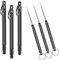 Iliensa 3 palillos de dientes portátiles de titanio, palillos de dientes de bolsillo de metal de acero inoxidable, palillos de dientes reutilizables para acampar al aire libre, picnic, viajes (negro)