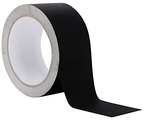BELLE VOUS Nastro Adesivo Nero per Rilegature in Tessuto - 5 cm x 13,6 m - Nastro Adesivo Telato per Rilegatura e Sigillatura di Libri da Biblioteca - Nastro Nero Tessuto Artigianato Senza Acidi