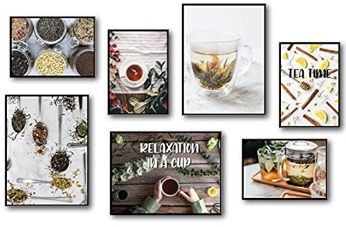 TypeStoff Poster-Set – Tea – Kunstdrucke ohne Rahmen - Typografie-Bilder auf hochwertigem Karton - Plakat, Druck, Print, Wandbild zum Thema Tea, Pause und Chillen - PS-00916