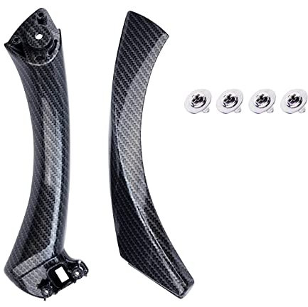 Door Panel Handle Pull Trim for BMW E90 E91 316 318 320 325 328 330 335, Car Inner Handle for BMW 3 Series 2004-2012 (Right) (1, E90 Right,Carbon Fiber)