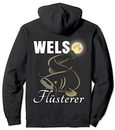 Welsfischen Waller Zubehör und Wels Angeln Pullover Hoodie