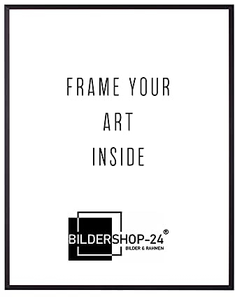 Bildershop-24 Bilderrahmen Milano Aluminium Alubilderrahmen 48 x 68 cm Schwarz (matt) Fotorahmen, Wechselrahmen, Posterrahmen, Puzzlerahmen, Aluminium Bilderrahmen