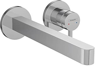 hansgrohe Finoris Moderner 1-Griff 2-Loch 0,00001 Wandmontage, Badarmatur in Chrom, 76050001