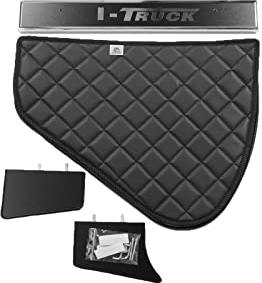 KRAM-TRUCK Armaturenbrett-Ablage, Gesteppte Abdeckung, LKW-Cockpit, TV-Rack, kompatibel mit IVECO Stralis Hi-Way S-Way 2011 und Neuer, 10 mm Schaumstoff, Kunstleder, langlebig, Graphit
