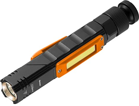 NEO TOOLS 2in1 wiederaufladbare Taschenlampe USB aufladbare, Leistung 3W | Max 300 lm, CREE XPE + COB LED, Reichweite 70m, IP20, 2000mAh 3.7 Li-Ion, 5 Lichtfunktionen