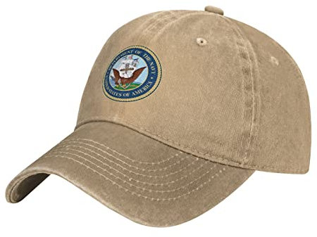 YINGD Baseballkappe USN Us Navy, United States Military Verstellbare Cowboyhut Atmungsaktive Sonnenhut Unisex Passform für Männer und Frauen, natur, One size