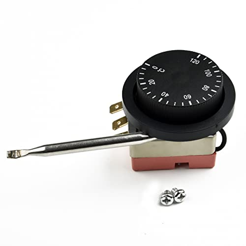 Termostato capilar para automóvil, TS-120SR 0-120 °C ajuste de grado control de temperatura termostato capilar refrigerador de enfriamiento controlador de temperatura del ventilador calefacción/enfri