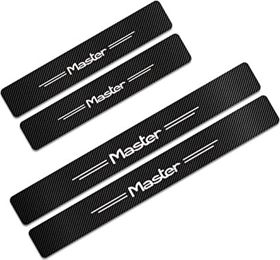 4 Stück Auto Einstiegsleisten Schutz Aufkleber für Ren-Ault Clio Trafic Twingo Kangoo Master, Kohlefaser Türschweller Lackschutzfolie Schritt Platte Abdeckung Dekorative Zubehör, Master