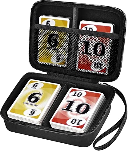 COMECASE Hard Case Tragetasche Hülle für SKYJO unterhaltsame Kartenspiel. Passend für bis zu 360 Karten. Enthält 2 Herausnehmbare Trennwände und Handschlaufe (Schwarz)