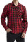 HISDERN Flanellhemd Herren Kariert Langarmhemden Regular Fit Button Down Baumwolle Warm Casual Herrenhemd Oktoberfest Red L
