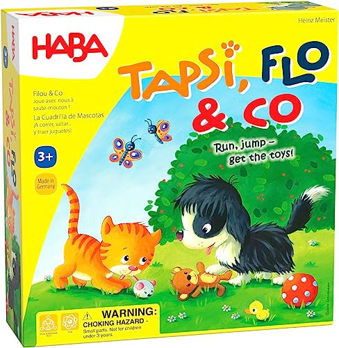 HABA 307025 Tapsi, Flo und Co - Ein wild spannendes Farbwürfelspiel, mit liebevoll gestaltetem Holzspielmaterial - 2-4 Spieler, ab 3 Jahren (Made in Germany)