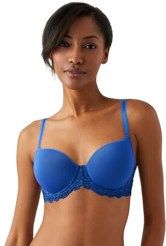 Wacoal Women's Embrace Lace Contour T-Shirt Bra, Opaque, Blue, 36D