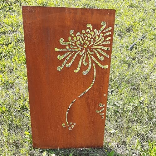 iss-kohli Edelrost Sichtschutzwand Gartendeko rost Stele 112 cm hoch 60 cm breit