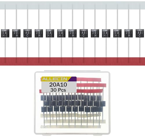 ALLECIN 30 Pièces 20A10 Diode Redresseur 20A 1000V Diodes Redressement Rectifier Axiales 20Ampère 1000Volt