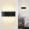 Kowanie LED Wandleuchte aussen Wandlampe - Außenwandleuchte Schwarz Aussen Wandbeleuchtung innen Up Down Wandstrahler 7W IP65 Wasserdicht 3000K Außenlampe Wand Aussenleuchte für Hauswand Garten Flur