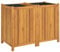vidaXL Jardinière avec Doublure, Lit Surélevé, Bac à Fleurs, Pot de Plantes, Boîte à Fleurs Jardin Patio Terrasse, 100x50x75 cm Bois Massif d'Acacia