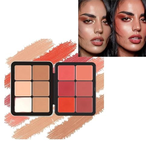 Carla's Secret Makeup Carla Secret Concealer Palette 12 colori Concealer Palette Makeup,Cream Blush Palette,Trucco a copertura totale a lunga tenuta per una pelle impeccabile (A, 12 colori)