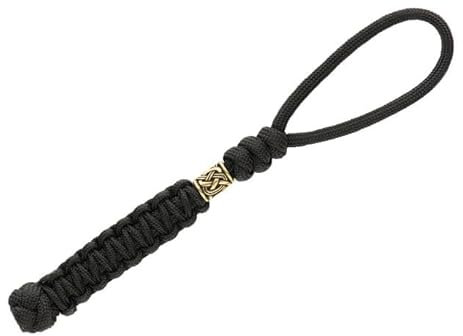 M-Tac Skull Knife Lanyards with Beads - Paracord Lanyard - Tactical Lanyard for Knife, Black, One size